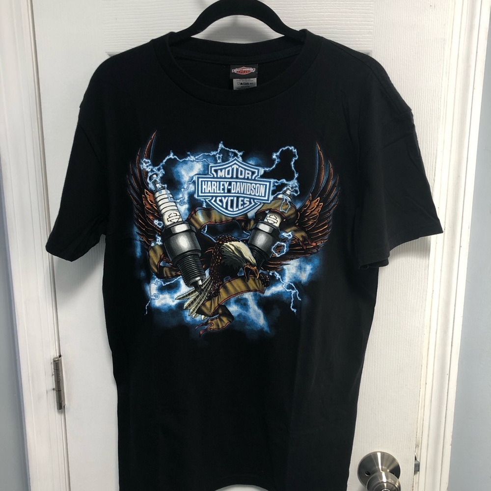 Harley Davidson Peterson's Miami Florida TShirt Motorcycle L Black Biker Graphic